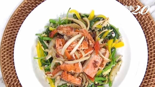 食譜／莧菜補血又高鈣！加「1物」煮 幫助頭好壯壯－干貝醬鮭魚佐小魚莧菜
