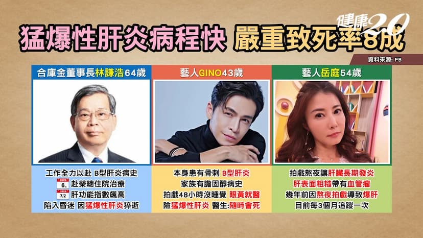 合庫董座B肝爆猛爆性肝炎早逝！Gino、岳庭都爆肝 醫教保肝3穴疏肝解鬱/review/341090
